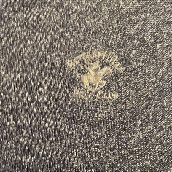 Beverly Hills Polo Club Polo Tee Shirt Mens Small Navy Blue Grey Logo - Picture 4 of 7